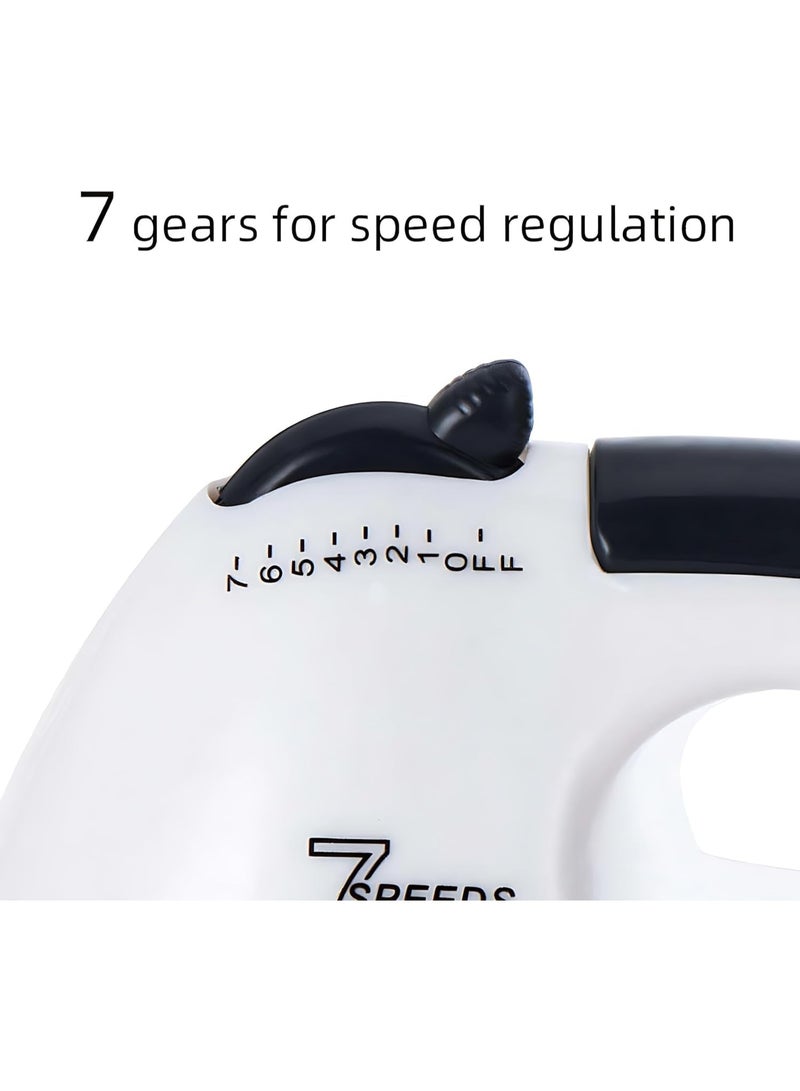 خلاط يدوي كهربائي - 7 سرعات - مضرب بيض يدوي خفيف الوزن بقوة 300 واط مع مضارب طويلة جدًا | خطافات عجين ومضرب بالوني - مثالي للخبز والخفق والخلط وصنع الكيك - Image 5